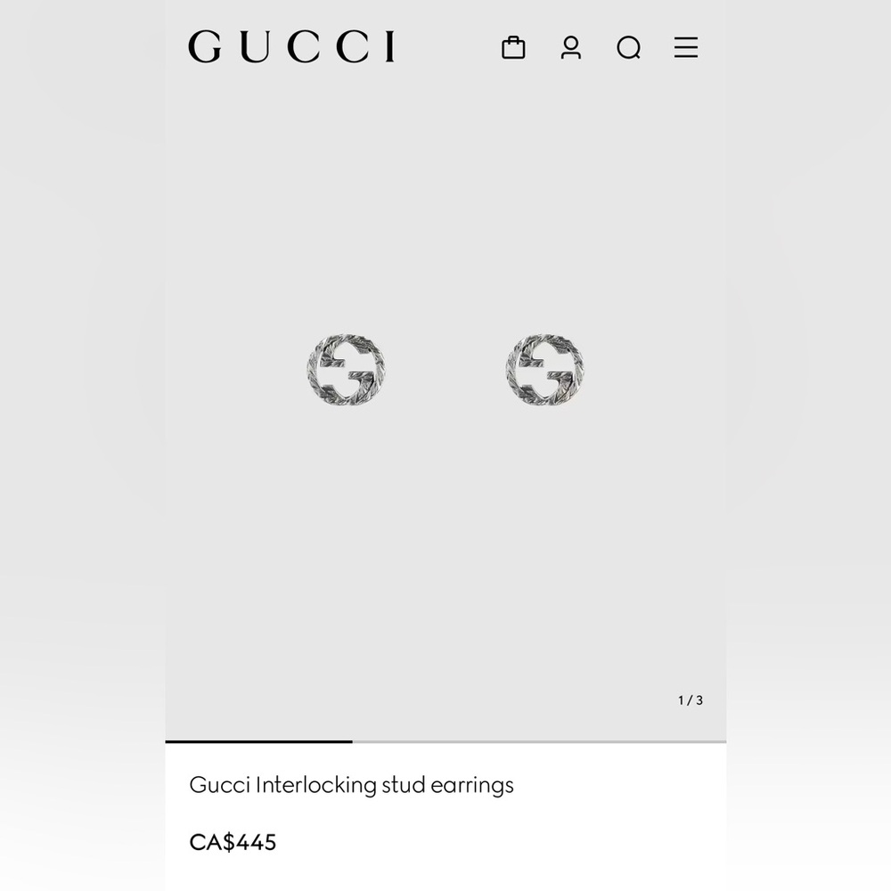 Gucci Silver Twisted Logo Earrings